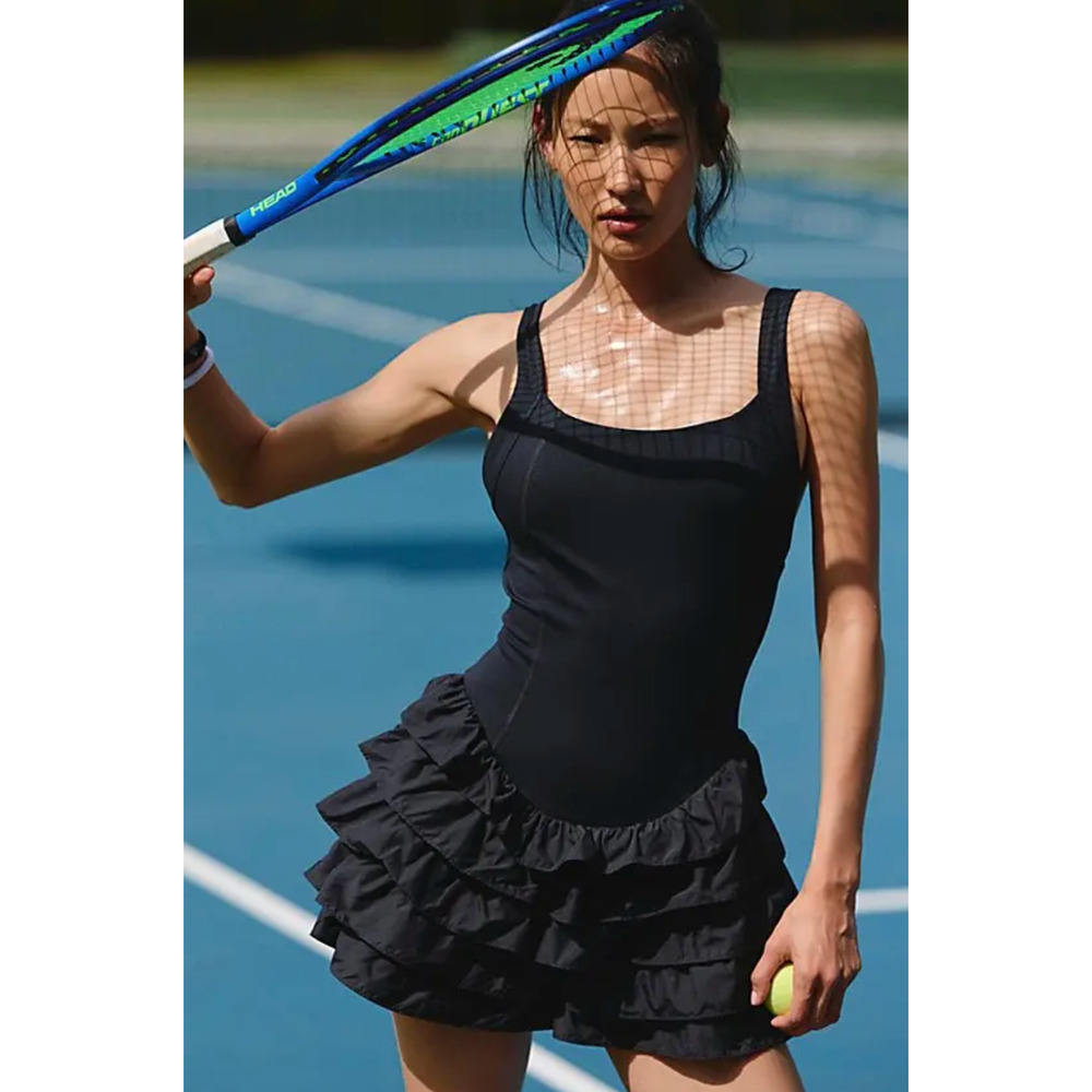 NEW FREE PEOPLE FP MOVEMENT BLACK IN BLOOM SHORTSIE ROMPER ONE PIECE SHORTS SZ S